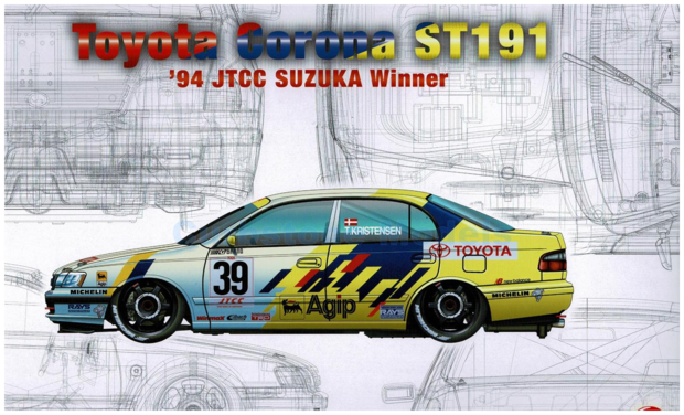 Bouwpakket 1:24 | NuNu Model Kit PN24020 | Toyota Corona ST191 1994 #39 - T.Kristensen