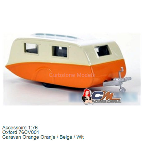 Accessoire 1:76 | Oxford 76CV001 | Caravan Orange Oranje / Beige / Wit