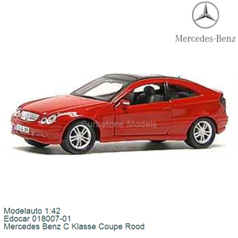 Modelauto 1:42 | Edocar 018007-01 | Mercedes Benz C Klasse Coupe Rood