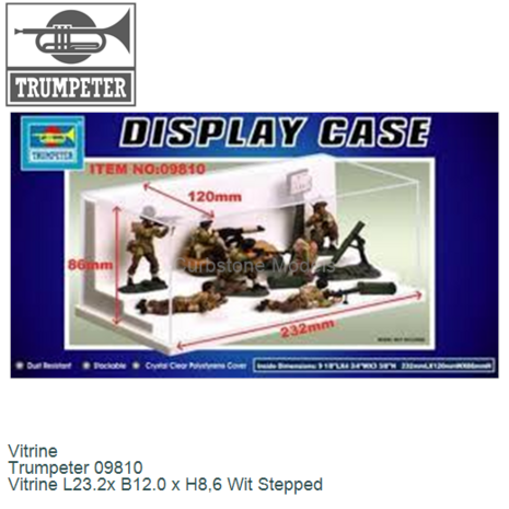 Vitrine  | Trumpeter 09810 | Vitrine L23.2x B12.0 x H8,6 Wit Stepped