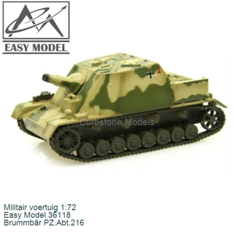 Militair voertuig 1:72 | Easy Model 36118 | Brummbär PZ.Abt.216
