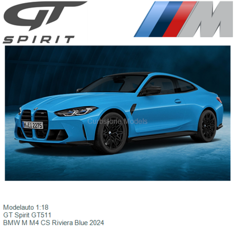 Modelauto 1:18 | GT Spirit GT511 | BMW M M4 CS Riviera Blue 2024