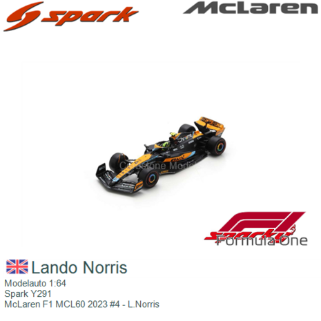 Modelauto 1:64 | Spark Y291 | McLaren F1 MCL60 2023 #4 - L.Norris