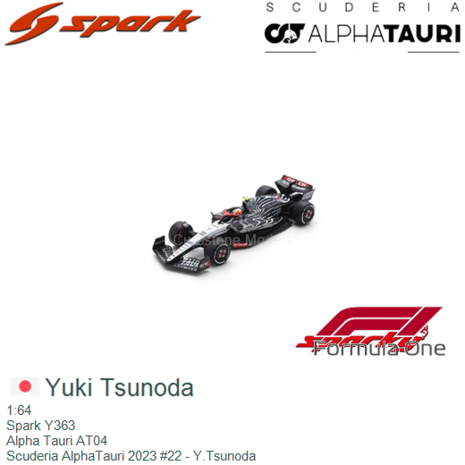 1:64 | Spark Y363 | Alpha Tauri AT04 | Scuderia AlphaTauri 2023 #22 - Y.Tsunoda