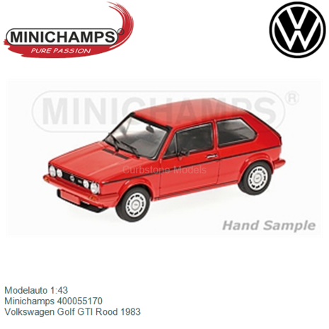Modelauto 1:43 | Minichamps 400055170 | Volkswagen Golf GTI Rood 1983