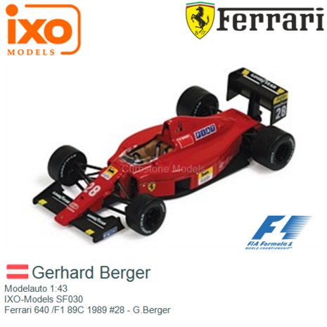 Modelauto 1:43 | IXO-Models SF030 | Ferrari 640 /F1 89C 1989 #28 - G.Berger