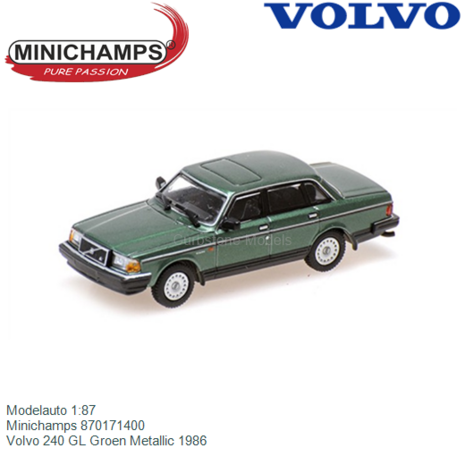 Modelauto 1:87 | Minichamps 870171400 | Volvo 240 GL Groen Metallic 1986