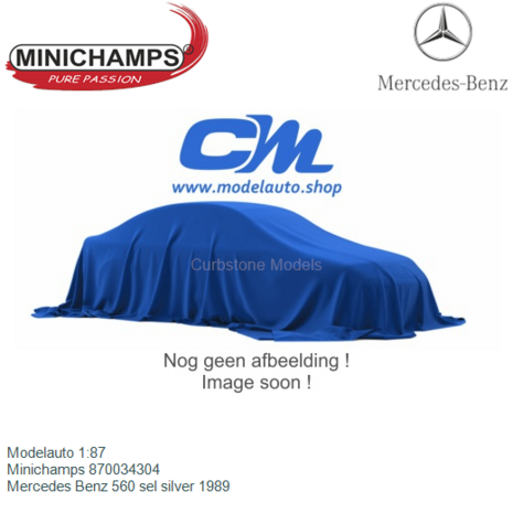 Modelauto 1:87 | Minichamps 870034304 | Mercedes Benz 560 sel silver 1989