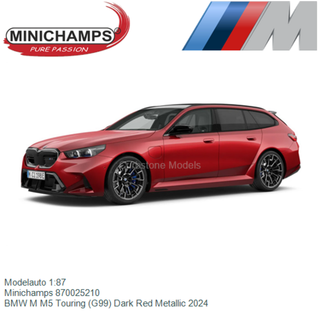 Modelauto 1:87 | Minichamps 870025210 | BMW M M5 Touring (G99) Dark Red Metallic 2024