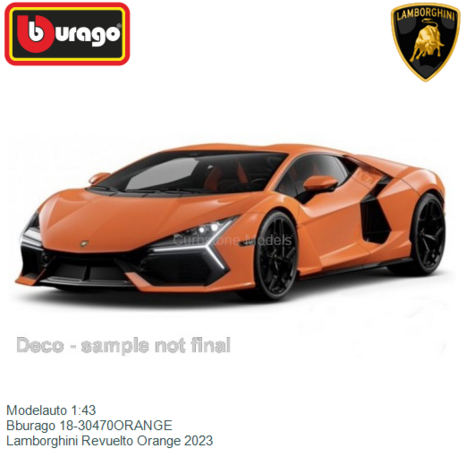 Modelauto 1:43 | Bburago 18-30470ORANGE | Lamborghini Revuelto Orange 2023