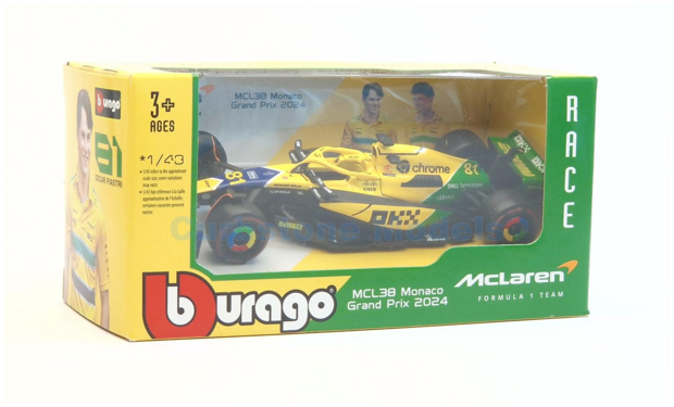 Modelauto 1:43 | Bburago 18-38214PM | McLaren f1 Taem MCL38 2024 #81 - O.Piastri