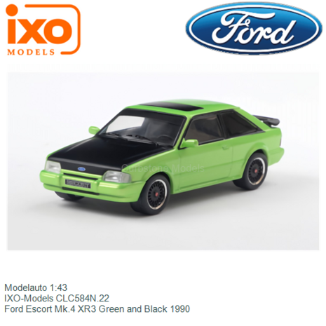 Modelauto 1:43 | IXO-Models CLC584N.22 | Ford Escort Mk.4 XR3 Green and Black 1990