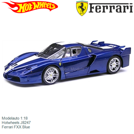 Modelauto 1:18 | Hotwheels J8247 | Ferrari FXX Blue