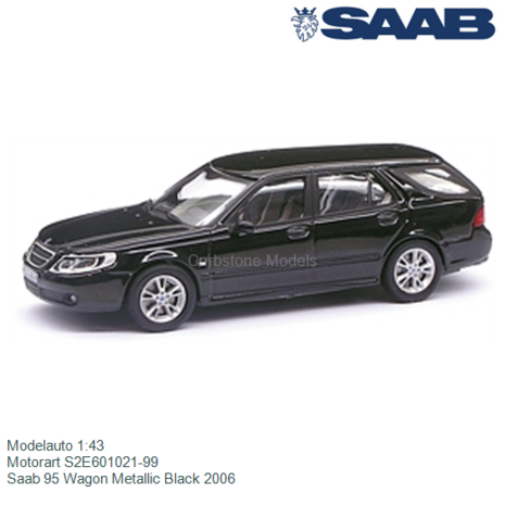 Modelauto 1:43 | Motorart S2E601021-99 | Saab 95 Wagon Metallic Black 2006