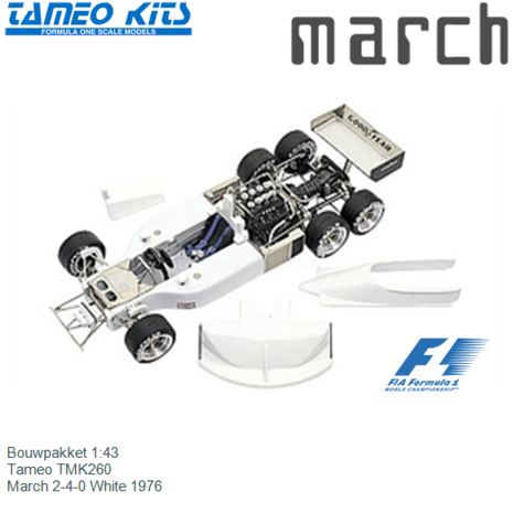 Bouwpakket 1:43 | Tameo TMK260 | March 2-4-0 White 1976