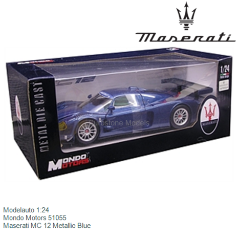 Modelauto 1:24 | Mondo Motors 51055 | Maserati MC 12 Metallic Blue