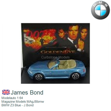 Modelauto 1:64 | Magazine Models MAgJBbmw | BMW Z3 Blue - J.Bond