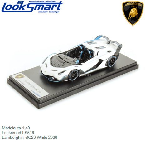 Modelauto 1:43 | Looksmart LS518 | Lamborghini SC20 White 2020