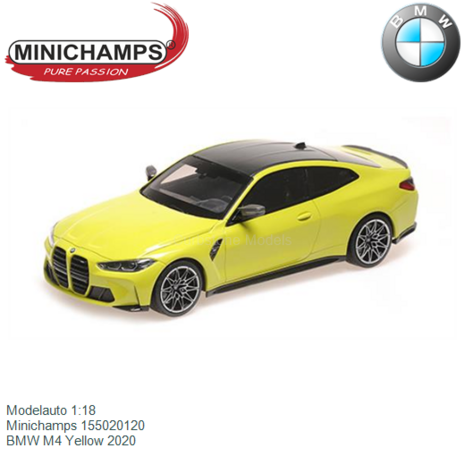 Modelauto 1:18 | Minichamps 155020120 | BMW M4 Yellow 2020