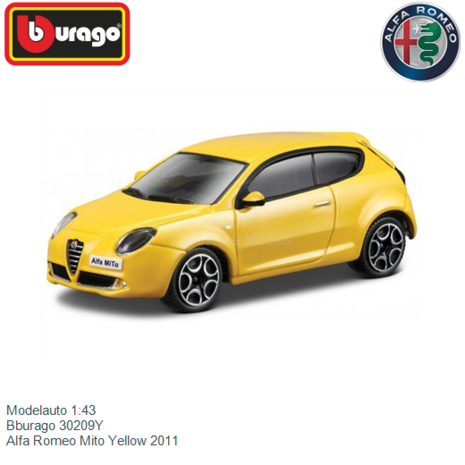 Modelauto 1:43 | Bburago 30209Y | Alfa Romeo Mito Yellow 2011