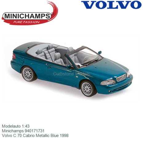 Modelauto 1:43 | Minichamps 940171731 | Volvo C 70 Cabrio Metallic Blue 1998