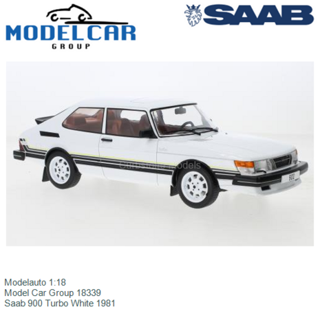 Modelauto 1:18 | Model Car Group 18339 | Saab 900 Turbo White 1981