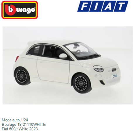 Modelauto 1:24 | Bburago 18-21110WHITE | Fiat 500e White 2023