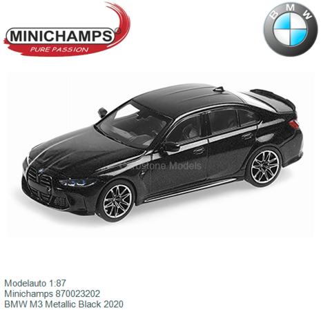 Modelauto 1:87 | Minichamps 870023202 | BMW M3 Metallic Black 2020