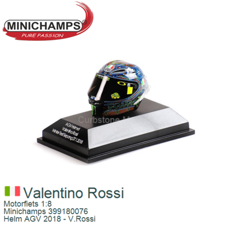Motorfiets 1:8 | Minichamps 399180076 | Helm AGV 2018 - V.Rossi