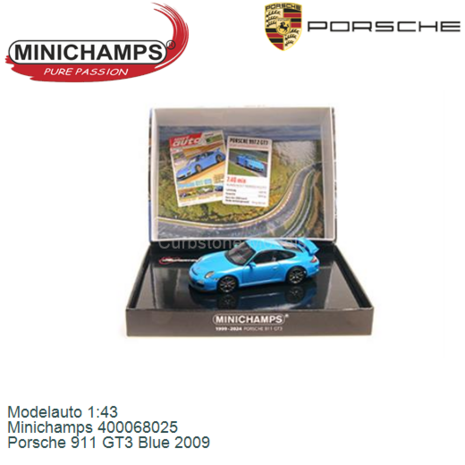 Modelauto 1:43 | Minichamps 400068025 | Porsche 911 GT3 Blue 2009