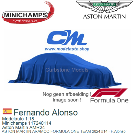 Modelauto 1:18 | Minichamps 117240114 | Aston Martin AMR24 | ASTON MARTIN ARAMCO FORMULA ONE TEAM 2024 #14 - F.Alonso
