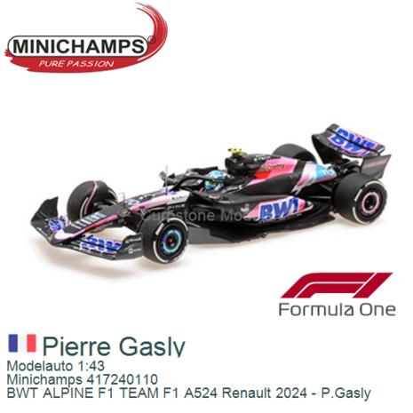 Modelauto 1:43 | Minichamps 417240110 | BWT ALPINE F1 TEAM F1 A524 Renault 2024 - P.Gasly