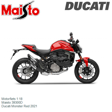 Motorfiets 1:18 | Maisto 39300D | Ducati Monster Red 2021