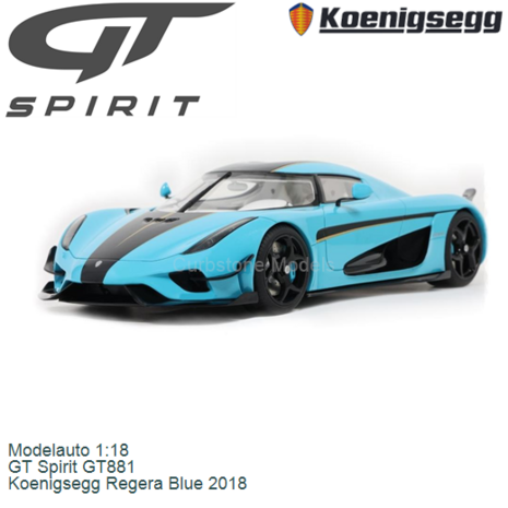 Modelauto 1:18 | GT Spirit GT881 | Koenigsegg Regera Blue 2018