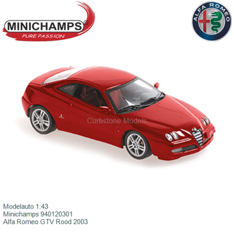 Modelauto 1:43 | Minichamps 940120301 | Alfa Romeo GTV Rood 2003