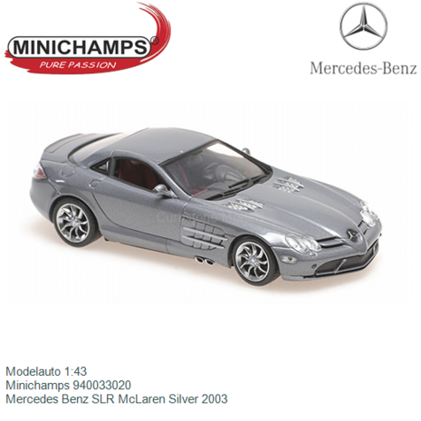 Modelauto 1:43 | Minichamps 940033020 | Mercedes Benz SLR McLaren Silver 2003