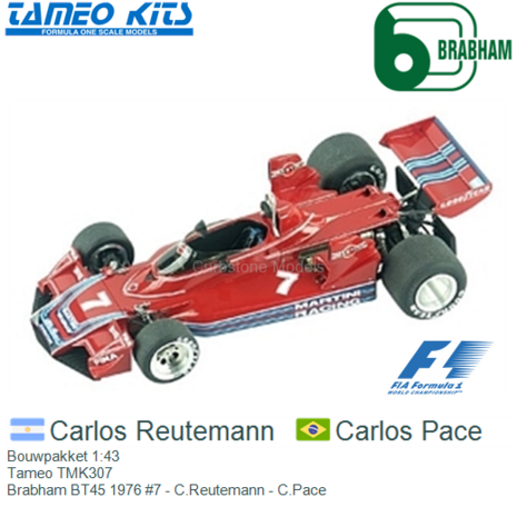 Bouwpakket 1:43 | Tameo TMK307 | Brabham BT45 1976 #7 - C.Reutemann - C.Pace