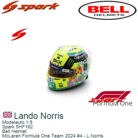 Modelauto 1:5 | Spark 5HF162 | Bell Helmet | McLaren Formula One Team 2024 #4 - L.Norris