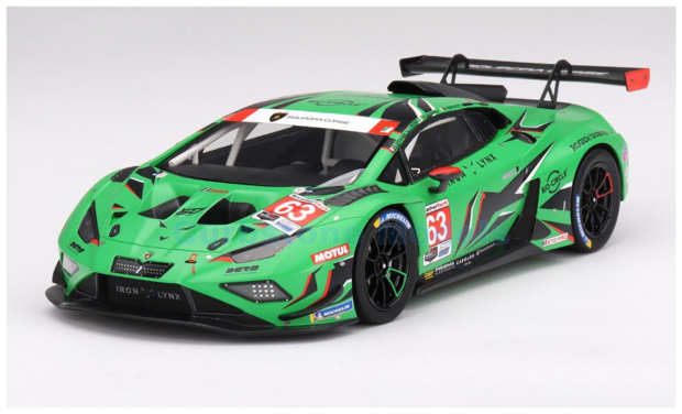 Modelauto 1:18 | Top Speed TS0534 | Lamborghini Huracán GT3 EVO 2 | Iron Lynx 2023 #63 - R.Grosjean - M.Bortolotti - A.Caldare
