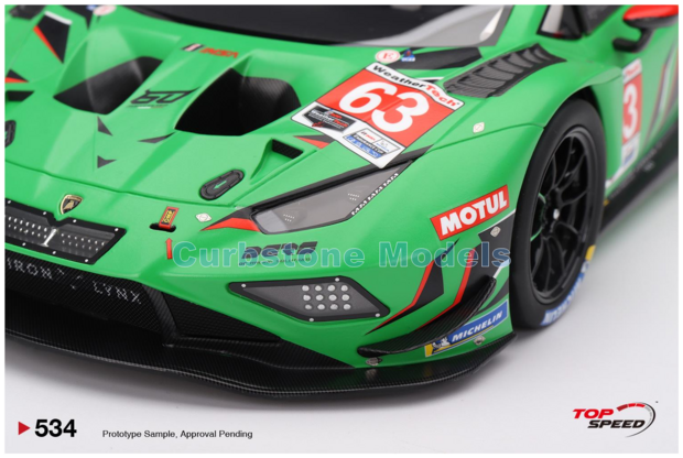 Modelauto 1:18 | Top Speed TS0534 | Lamborghini Huracán GT3 EVO 2 | Iron Lynx 2023 #63 - R.Grosjean - M.Bortolotti - A.Caldare