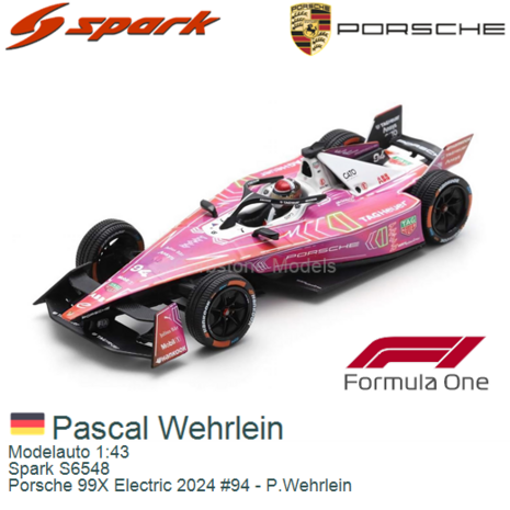 Modelauto 1:43 | Spark S6548 | Porsche 99X Electric 2024 #94 - P.Wehrlein