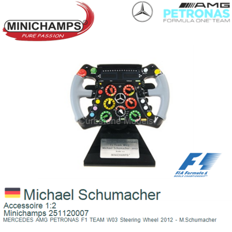 Accessoire 1:2 | Minichamps 251120007 | MERCEDES AMG PETRONAS F1 TEAM W03 Steering Wheel 2012 - M.Schumacher