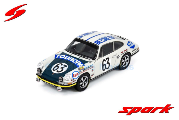 Modelauto 1:43 | Spark S9750 | Porsche 911 T 1969 #63 - R.Mazzia - P.Mauroy