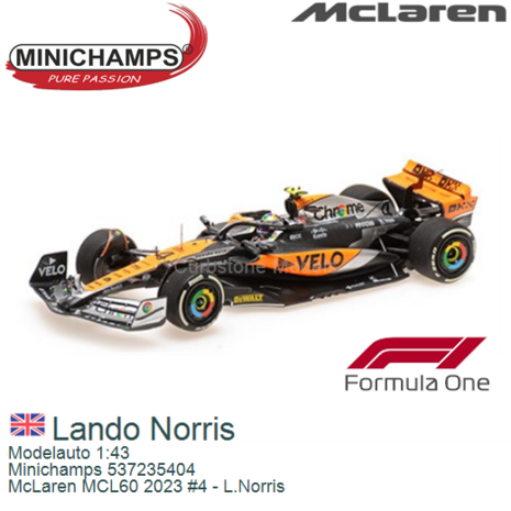 Modelauto 1:43 | Minichamps 537235404 | McLaren MCL60 2023 #4 - L.Norris