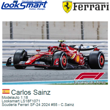 Modelauto 1:18 | Looksmart LS18F1071 | Scuderia Ferrari SF-24 2024 #55 - C.Sainz