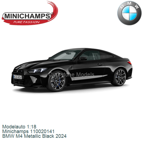 Modelauto 1:18 | Minichamps 110020141 | BMW M4 Metallic Black 2024