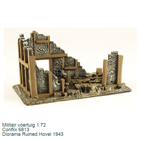 Militair voertuig 1:72 | Conflix 6813 | Diorama Ruined Hovel 1943