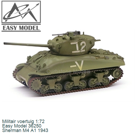 Militair voertuig 1:72 | Easy Model 36250 | Sherman M4 A1 1943