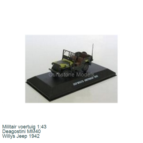 Militair voertuig 1:43 | Deagostini MM40 | Willys Jeep 1942