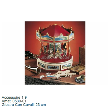 Accessoire 1:9 | Amati 0530-01 | Giostra Con Cavalli 23 cm